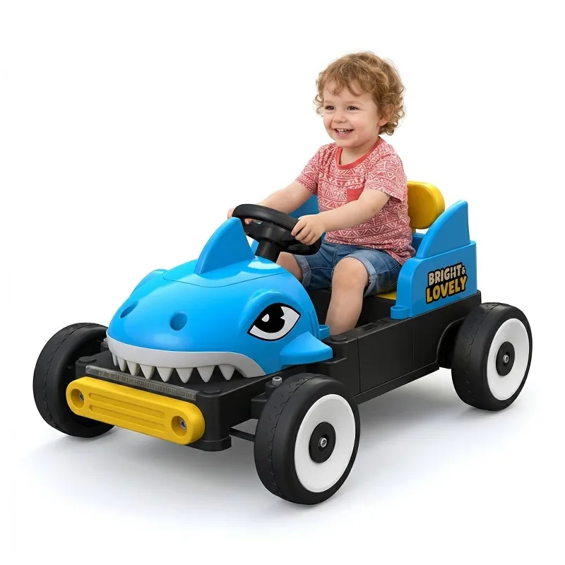 New 12V Battery Powered Shark Head 4 Wheels Kids Ride on Car